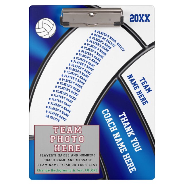 Personalisierte Volleyball-Klemmbretter für Klemmbrett (Vorderseite)