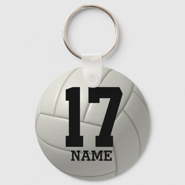 Personalisierte Volleyball (Name und Nummer) Schlüsselanhänger (Vorderseite)