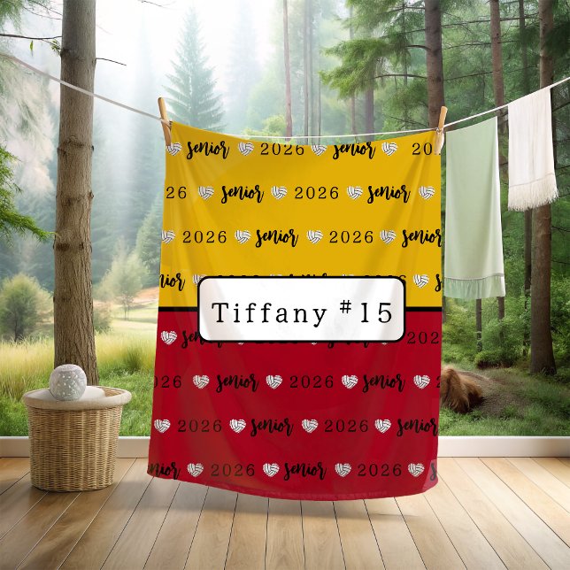 Personalisierte Volleyball Senior Name und Nummer Fleecedecke (Von Creator hochgeladen)