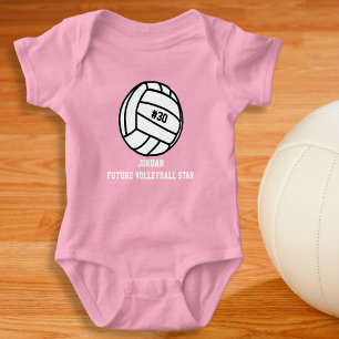 Personalisierte Volleyball-Spielernummer, Name, Te Baby Strampler
