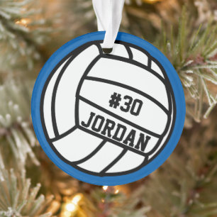 Personalisierte Volleyball-Spielernummer, Name, Te Ornament