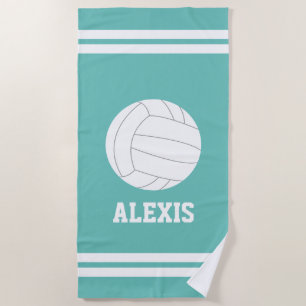 Personalisierte Volleyball-Themenkinder Strandtuch