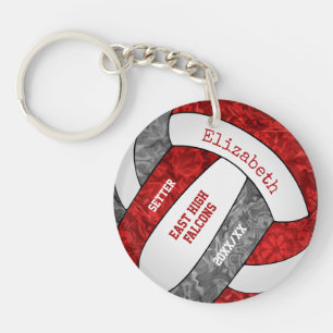 personalisierte Volleyballfarben in Grautönen Schlüsselanhänger