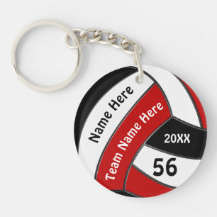 Personalisierte Volleyballgeschenke, rot, weiß un Schlüsselanhänger