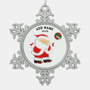 Personalisierte Volleyballgeschenke Schneeflocken Zinn-Ornament