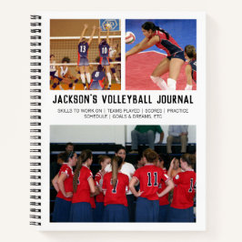 Personalisierte Volleyballmannschaft FotoCollage Notizbuch