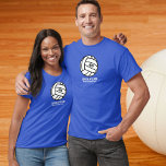 Personalisierte Volleyballmannschaft, Spielername  T-Shirt<br><div class="desc">Dieses personalisierte Volleyball-Design verfügt über einen schwarz-weißen zeichn von Volleyball, die Jersey-Nummer Ihres Spielers und Ihren eigenen Text - Spielername, Coachname, Teamname, etc. Sie können auch die Hintergrundfarbe an Ihre Teamfarben anpassen - klicken Sie einfach auf Anpassen und dann auf den kleinen Augentropfen. Feiern Sie Ihren Spieler oder Trainer mit...</div>