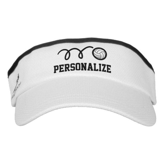 Personalisierte Volleyballsonnenblende für Damen u Visor (Vorderseite)