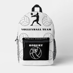 Personalisierte Volleyballsporttasche, schwarz-wei Bedruckter Rucksack