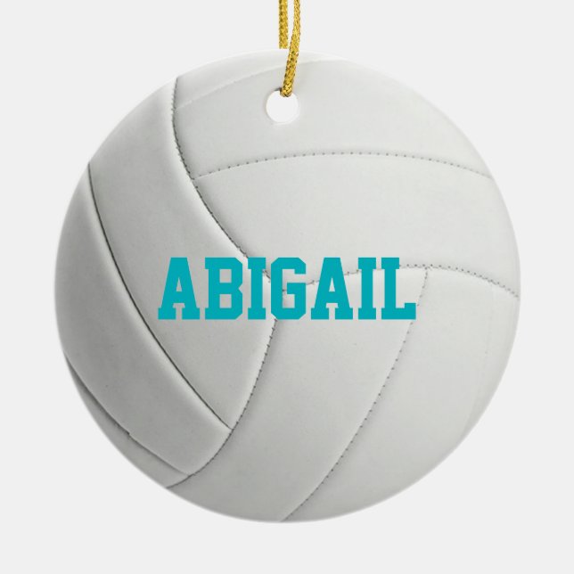 Personalisierte Volleyballverzierung Keramik Ornament (Vorne)