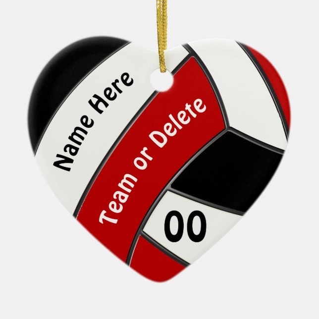 Personalisierte VOLLEYBALLZierobjekte Keramik Ornament (Vorne)