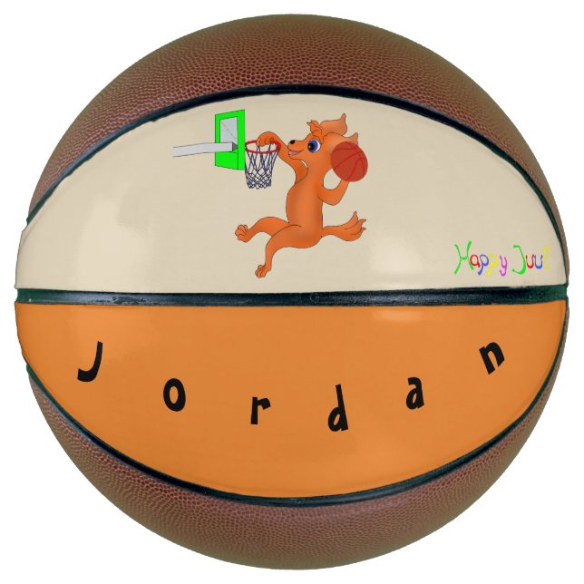 Personalisierte Vollgröße Basketball - Happy Baske (Vorderseite)