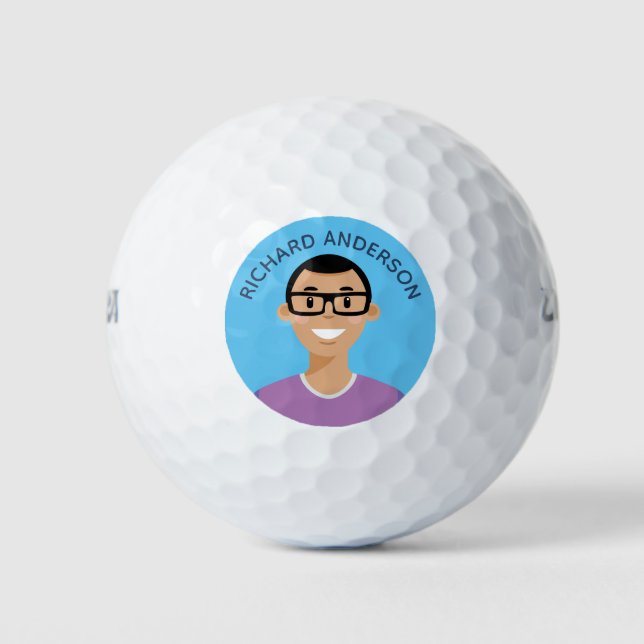 Personalisierte, von Avatar bearbeitbare Golfballs Golfball (Vorderseite)