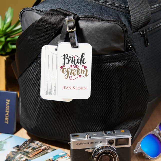 Personalisierte von Braut und Bräuche Gepäckanhänger (Vorderseite & Rückseite)