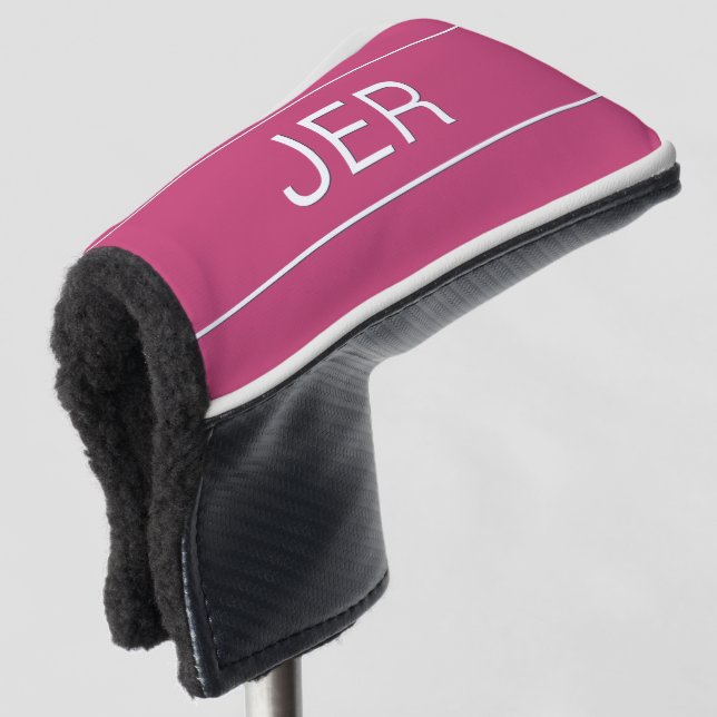 Personalisierte Vorgänge Mit Monogramm rosa Golf Headcover (3/4 Vorderseite)