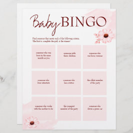 Personalisierte Vorlage für Baby Dusche rosa Binge Briefbogen