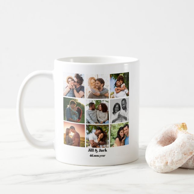 Personalisierte Vorlage für die FotoCollage für Pa Kaffeetasse (Mit Donut)