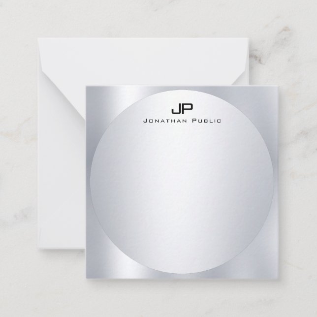 Personalisierte Vorlage für Silver Look Monogram (Vorderseite)