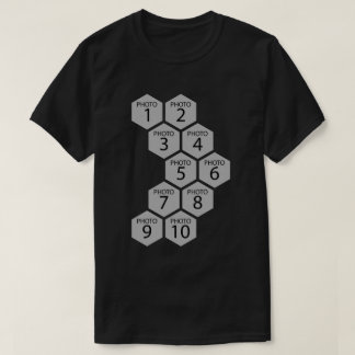 Personalisierte Waben 10 Foto-Collage T-Shirt