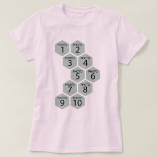 Personalisierte Waben 10 Foto-Collage T-Shirt