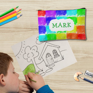 Personalisierte Wachsmalblöcke Kinder Bleistiftetu Zubehörtasche