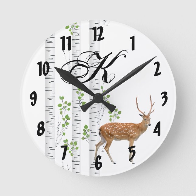 Personalisierte Wall-Uhr-Wald Runde Wanduhr (Vorderseite)