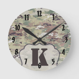 Personalisierte Wall-Uhrenarmee OCP-Camouflage Ein Runde Wanduhr