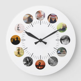 Personalisierte Wand-Uhr mit Fotos Große Wanduhr