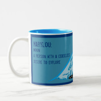 Personalisierte Wanderlust-Tasse Zweifarbige Tasse