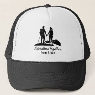 Personalisierte Wanderndes Paar Silhouette Minimal Truckerkappe