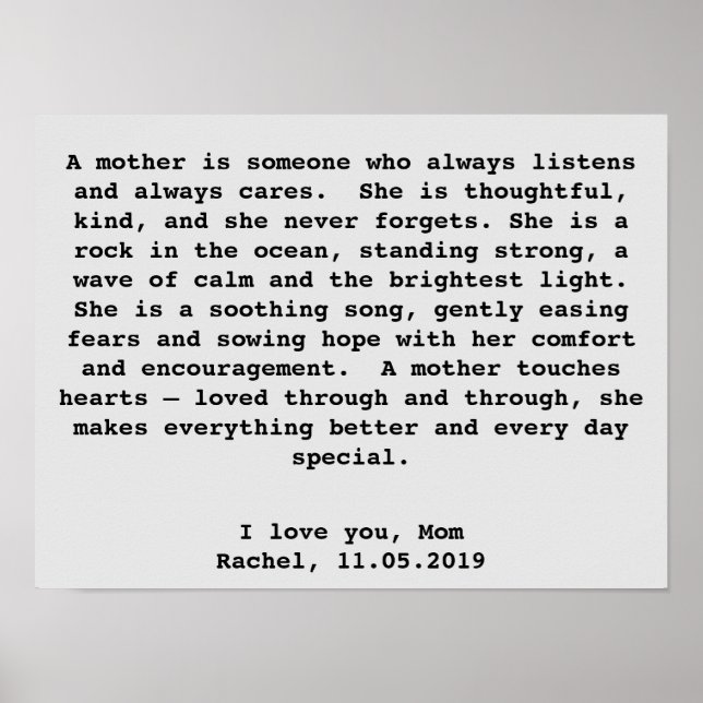 Personalisierte Wandkunstgeschenke für Mama mit Wo Poster (Vorne)