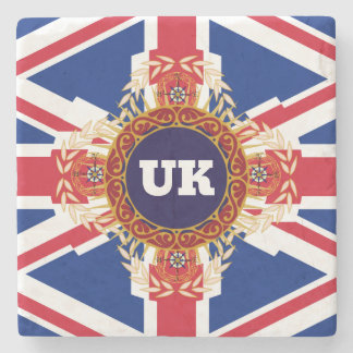 Personalisierte Warp-UK-Monogramm Steinuntersetzer