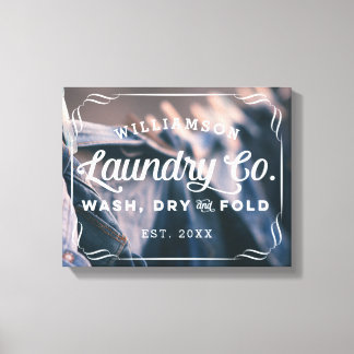 Personalisierte Wäscherei Aqua Wäscherei Co Wash T Leinwanddruck