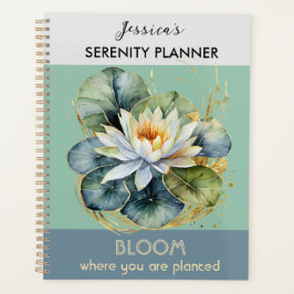 Personalisierte Wasser Liege Blume Serenity Blüte Planer