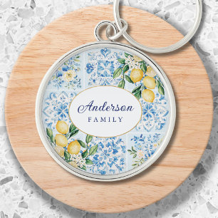 Personalisierte Wasserfarbe Blaue Italienische Fli Schlüsselanhänger