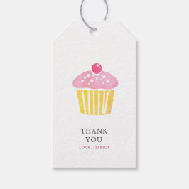 Personalisierte Wasserfarbe Cupcake Danke, Geschen Geschenkanhänger
