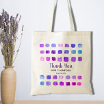 Personalisierte Wasserfarbe Danke, Lehrer Tragetasche<br><div class="desc">Danke an Ihren Lehrer mit dieser Tasche, die mit einem Aquarellmuster in lila Farbtönen dekoriert ist. Einfach anpassbar. Verwenden Sie zum Bearbeiten das Entwurfstool, um den Schriftart, die Größe des Schriftartes oder die Farbe zu ändern. Weil wir unsere Kunstwerke erstellen, werden Sie dieses exakte Bild von anderen Designern nicht finden....</div>