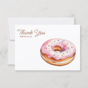 Personalisierte Wasserfarbe Donut Danke Karten