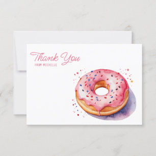 Personalisierte Wasserfarbe Donut Danke Karten