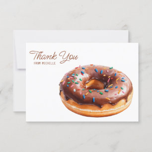 Personalisierte Wasserfarbe Donut Danke Karten