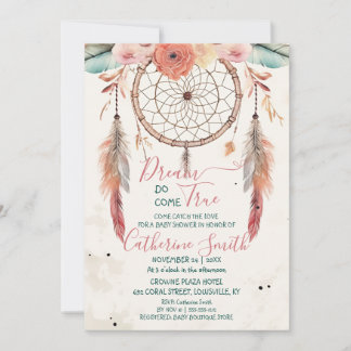 Personalisierte Wasserfarbe Dreamcatcher Kinderdus Einladung