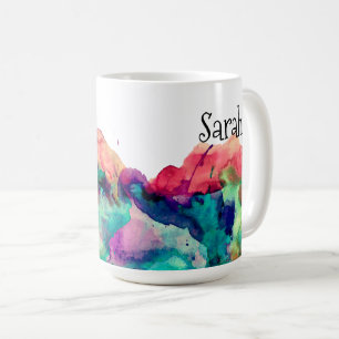 Personalisierte Wasserfarbe Farbe Spritzer 2 Tasse