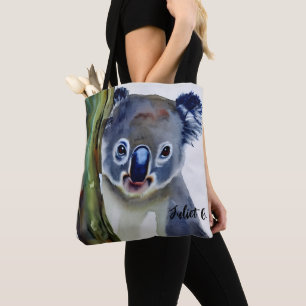 Personalisierte Wasserfarbe Grau Koala