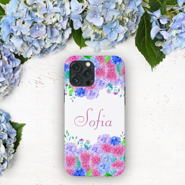 Personalisierte Wasserfarbe Hydrangea Case-Mate iPhone Hülle (Von Creator hochgeladen)