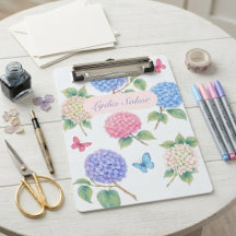 Personalisierte Wasserfarbe Hydrangea Floral
