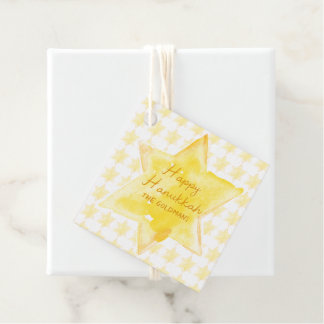 Personalisierte Wasserfarbe Jüdische Star Hanukkah Geschenkanhänger