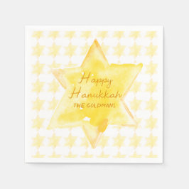 Personalisierte Wasserfarbe Jüdische Star Hanukkah Serviette