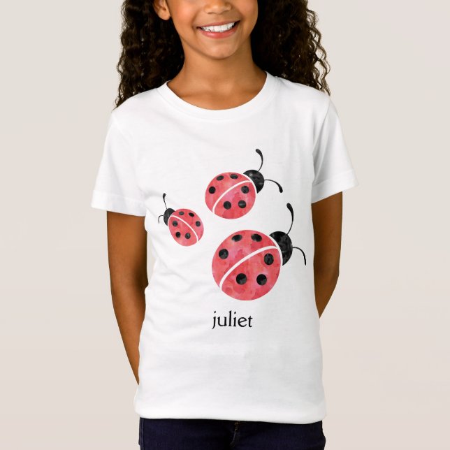 Personalisierte Wasserfarbe Ladybug Lovebug T-Shir T-Shirt (Vorderseite)