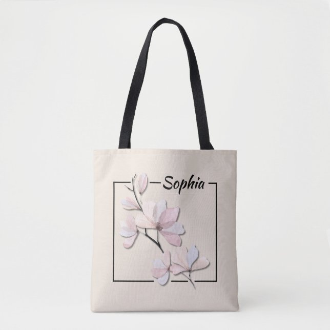 Personalisierte Wasserfarbe Magnolia Blume (Vorderseite)