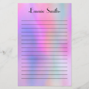 Personalisierte Wasserfarbe Rosa Lila Linde Briefpapier